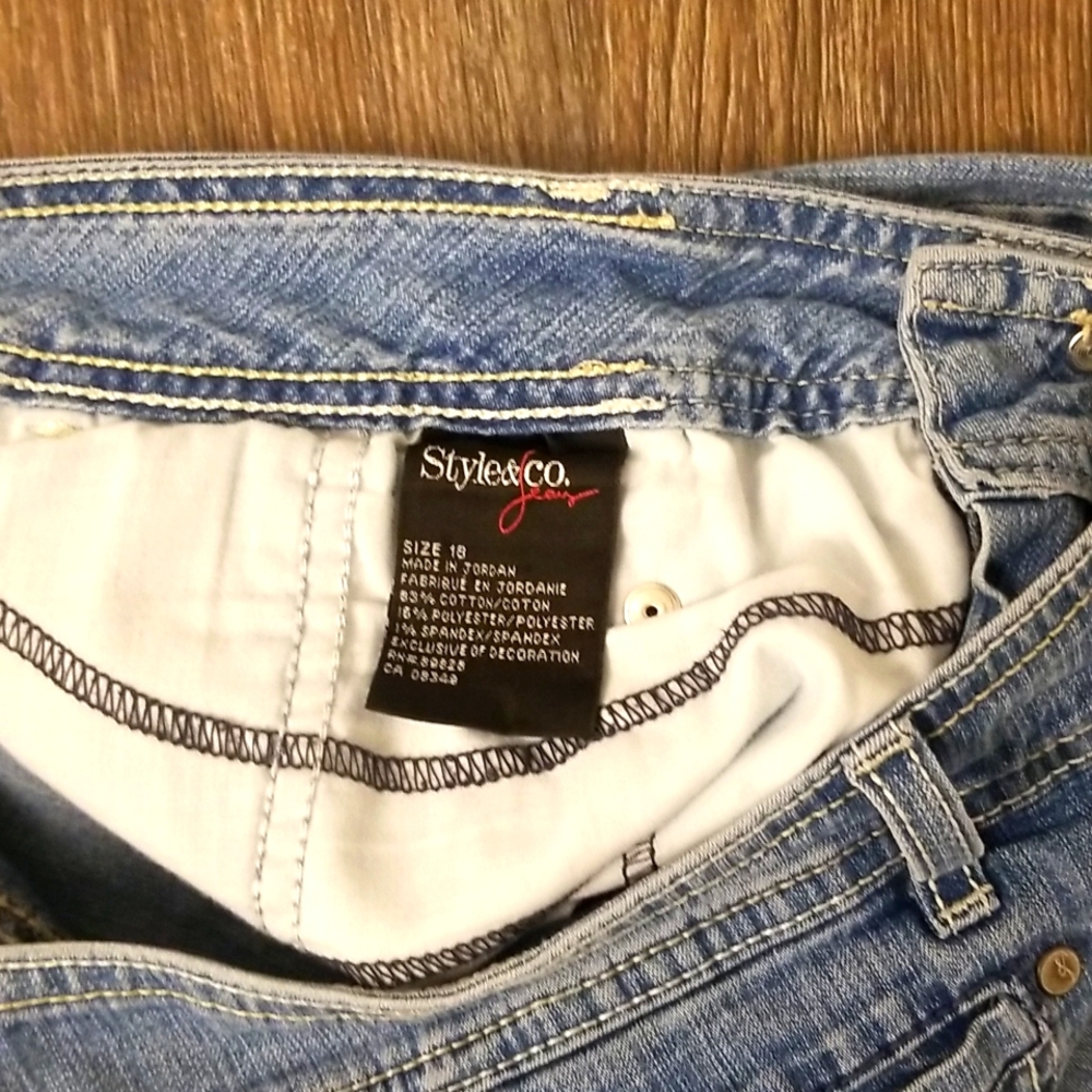 Style & Co Jeans Tummy Control Ladies Women Blue Jean Shorts Size 18 - Picture 5 of 6